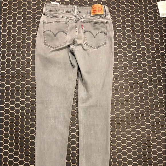 Levi Grey 711 Skinny Jeans - Picture 2 of 4